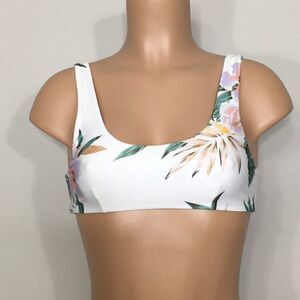 New. Volcom white and floral bikini top.